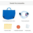 Included carrying bag, hose, stakes, basketball and repair patches