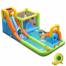 Inflatable water park with two slides, play pool and included blower