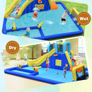 Inflatable water park used for wet and dry play