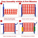 Assembly steps for the blue and red three-in-one game set