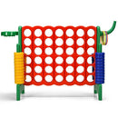 Green uprights and red four-in-a-row board