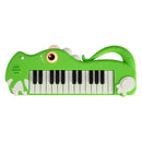Green 25-key dinosaur toy keyboard front view