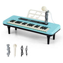Blue 37-key kids keyboard with microphone, music stand and USB and MP3 cables