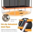 Galvanised rectangular trampoline frame and leg details
