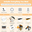 Trampoline enclosure, spring cover, ladder and assembly details