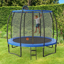 12 ft enclosed trampoline set up outdoors