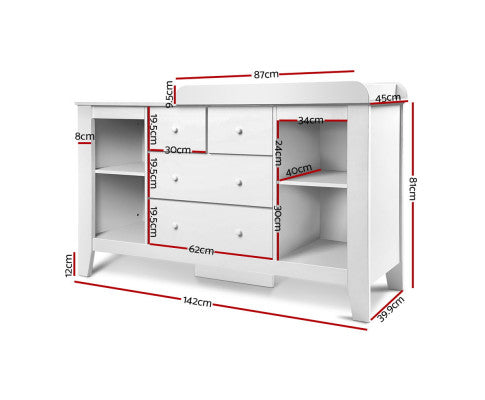 Baby Direct Change Table with Drawers - White (Pre order for Jan 2025)