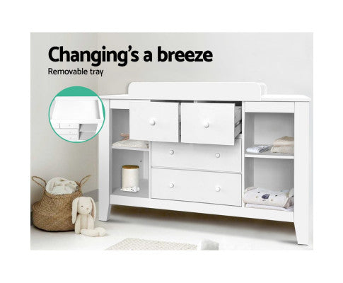 Baby Direct Change Table with Drawers - White (Pre order for Jan 2025)