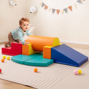 10-Piece Foam Climbing Blocks with Cylinder and Ramp – colourful set during supervised play