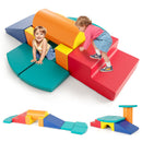 10-Piece Foam Climbing Blocks with Cylinder and Ramp – colourful ten-piece foam block set