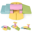10-Piece Foam Climbing Blocks with Cylinder and Ramp – yellow-accent ten-piece foam set