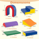 10-Piece Foam Climbing Set with Arches, Steps and Ramp – individual block dimensions