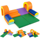 10-Piece Foam Climbing Set with Arches, Steps and Ramp – orange colourway complete ten-piece set