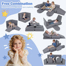 10-Piece Modular Kids Play Couch – different foam play arrangements
