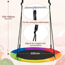 102 cm Rainbow Saucer Swing with Hanging Kit – rope-height adjustment and hanging points