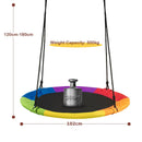 102 cm Rainbow Saucer Swing with Hanging Kit – seat diameter hanging height and load limit