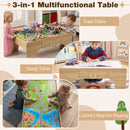 110-Piece Wooden Train Table with Storage Drawer, Natural, view 9