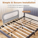 120 cm Folding Bed Rail with Adjustable Height – U-shaped base and fastening strap installation