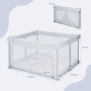 124 cm Folding Mesh Playpen with Balls and Pull Rings – Grey – detail view
