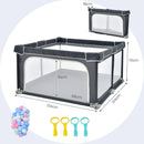 124 cm Folding Mesh Playpen with Balls and Pull Rings – Dark Grey – detail view