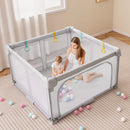 127 cm Folding Mesh Playpen with Balls and Carry Bag – Light Grey – detail view