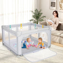 127 cm Folding Mesh Playpen with Balls and Carry Bag – Light Grey – detail view