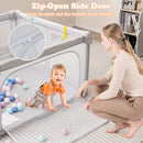 127 cm Folding Mesh Playpen with Balls and Carry Bag – Light Grey – detail view