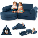 13-Piece Modular Kids Play Couch in Navy Blue or Grey – navy blue play couch arrangements