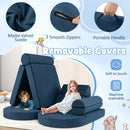 13-Piece Modular Kids Play Couch in Navy Blue or Grey – navy removable covers and handle