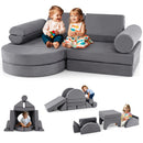 13-Piece Modular Kids Play Couch in Navy Blue or Grey – grey play couch arrangements