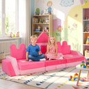 14-Piece Pink Modular Kids Play Couch – Pink product view 2