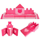 14-Piece Pink Modular Kids Play Couch – Pink product view 4