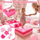 14-Piece Pink Modular Kids Play Couch – Pink product view 8