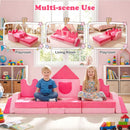 14-Piece Pink Modular Kids Play Couch – Pink product view 9