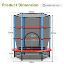 140 cm Toddler Trampoline with Enclosure Net – trampoline dimensions and 45 kg weight limit