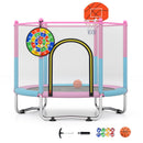 Trampoline and included basketball, pump and eight sticky balls