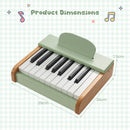 18-Key Wooden Kids Piano with Music Stand: keyboard dimensions