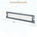 180 cm Folding Bed Rail with Adjustable Strap – Grey – detail view