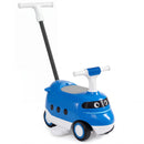 Bullet-train push car with parent handle – Blue
