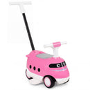 Bullet-train push car with parent handle – Pink