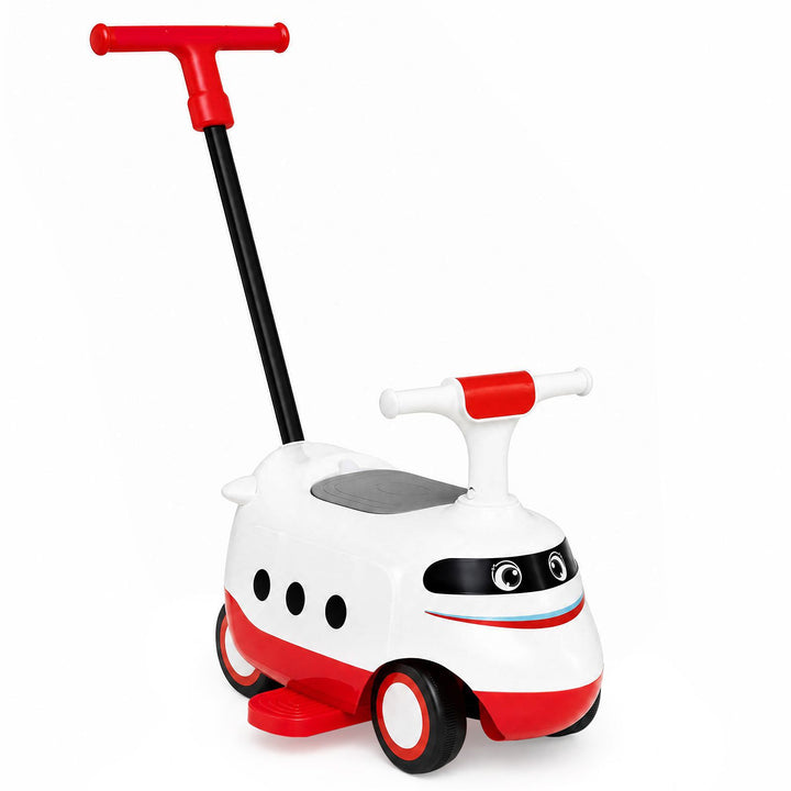 Bullet-train push car with parent handle – Red