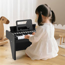 Black 25-key mini toy piano with light-up teaching keys, view 2