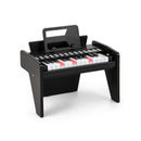 Black 25-key mini toy piano with light-up teaching keys, view 3