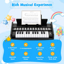 Black 25-key mini toy piano with light-up teaching keys, view 5