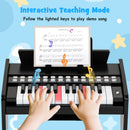 Black 25-key mini toy piano with light-up teaching keys, view 6