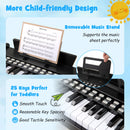 Black 25-key mini toy piano with light-up teaching keys, view 7