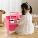 Pink 25-key mini toy piano with light-up teaching keys, view 2