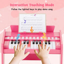Pink 25-key mini toy piano with light-up teaching keys, view 6