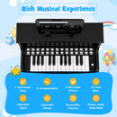 Black 25-key upright toy piano and stool with light-up keys, view 6