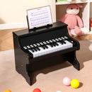Black 25-key upright toy piano with light-up teaching keys, view 2